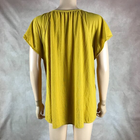 VISION USA Flutter Sleeve Golden Yellow Soft Top Size SMALL - Picture 4 of 6